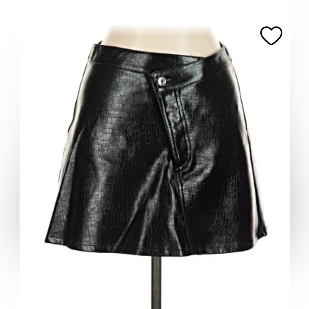 $150 Torn by Ronny Kobo Asymmetric Crocodile Leather Skirt Size L